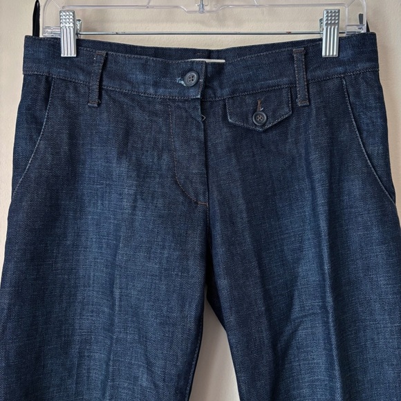 Prada Cropped Mid Rise Jeans 42 Dark Wash - Picture 2 of 8